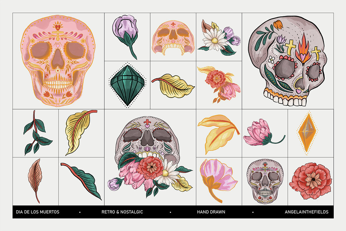 D  a De Los Muertos Illustration Set 7