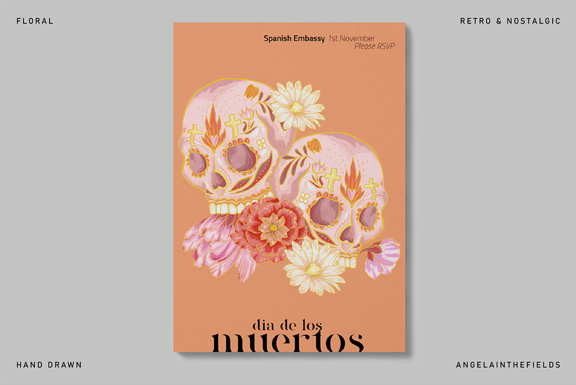 D  a De Los Muertos Illustration Set 8