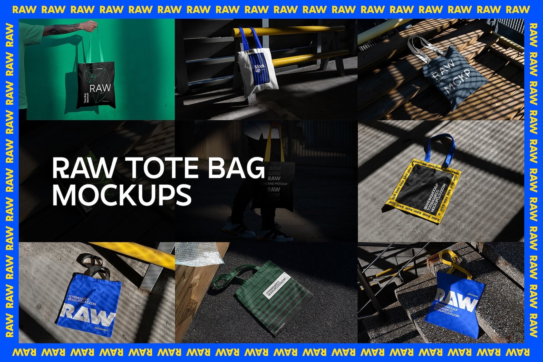 Tote Bag Mockups Kit   Raw Series 1