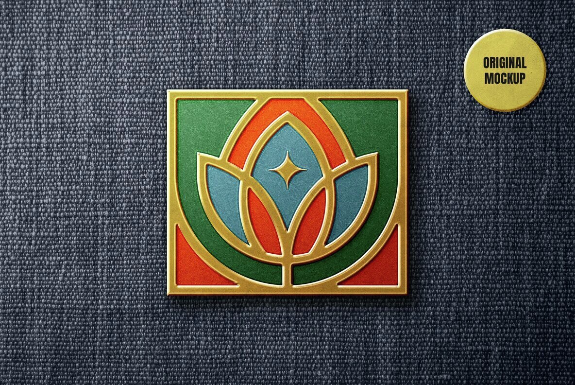 Metal Enamel Pin Mockup 1