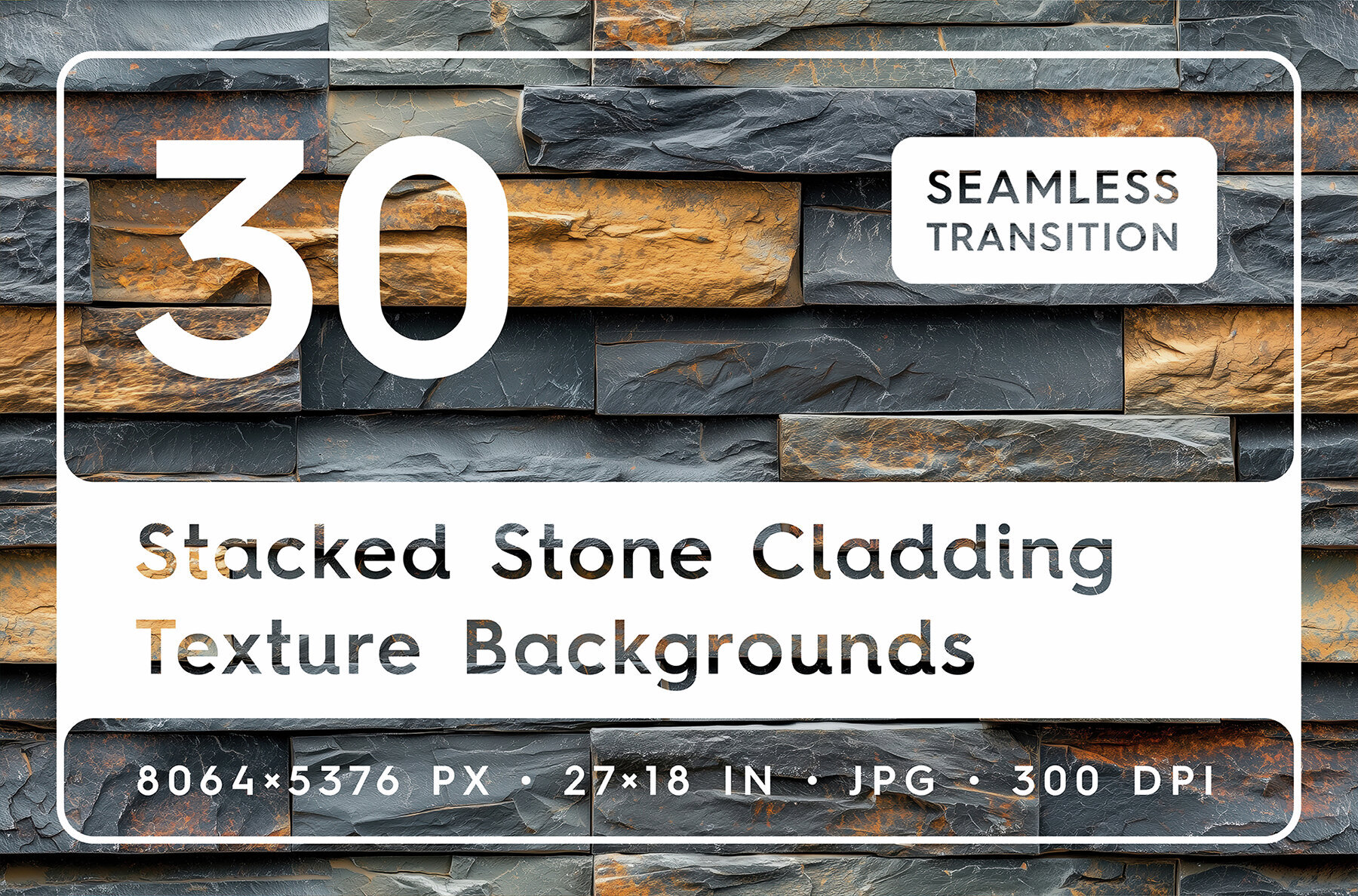 30 Stacked Stone Cladding Texture Backgrounds 1