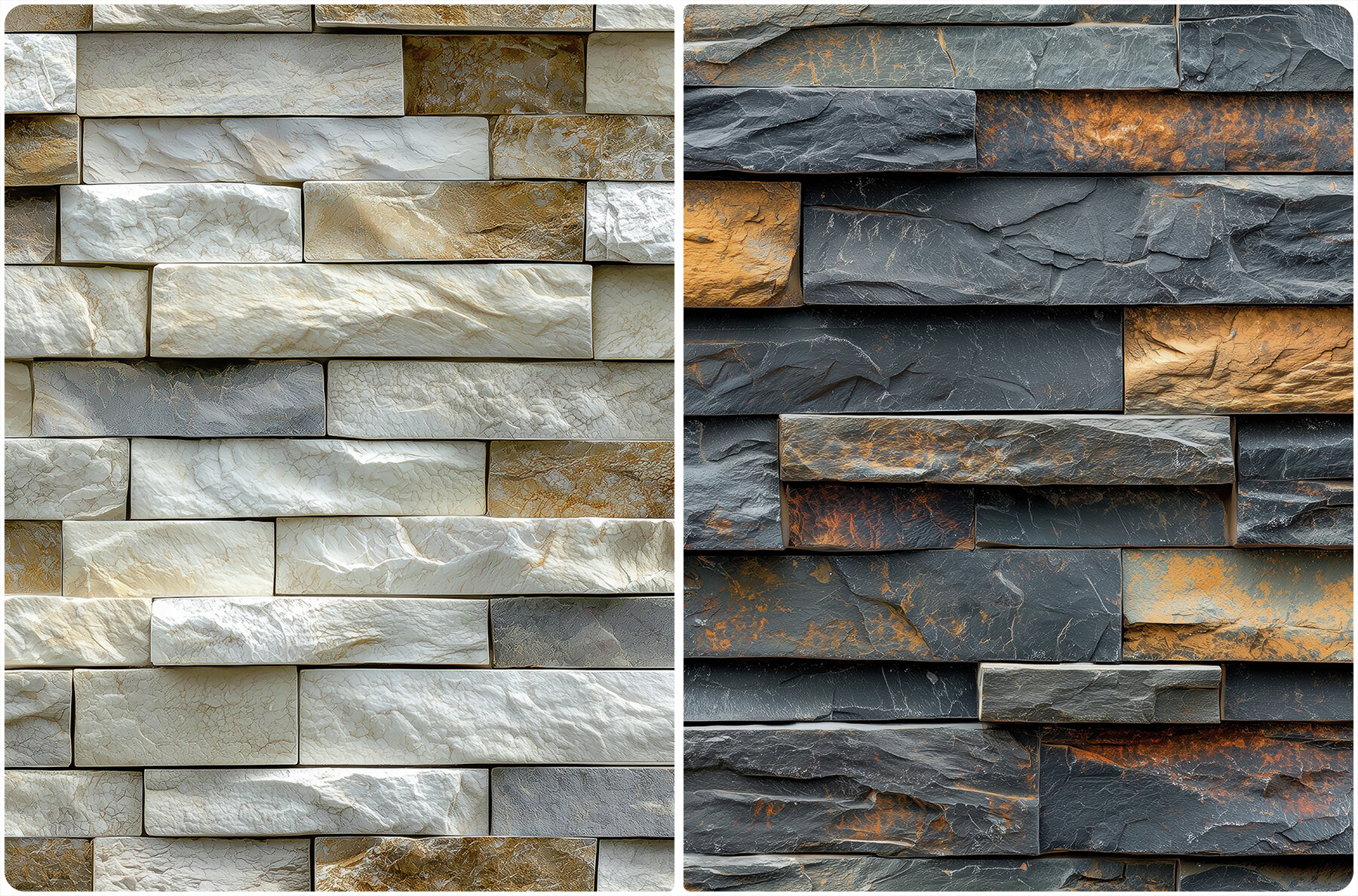 30 Stacked Stone Cladding Texture Backgrounds 9