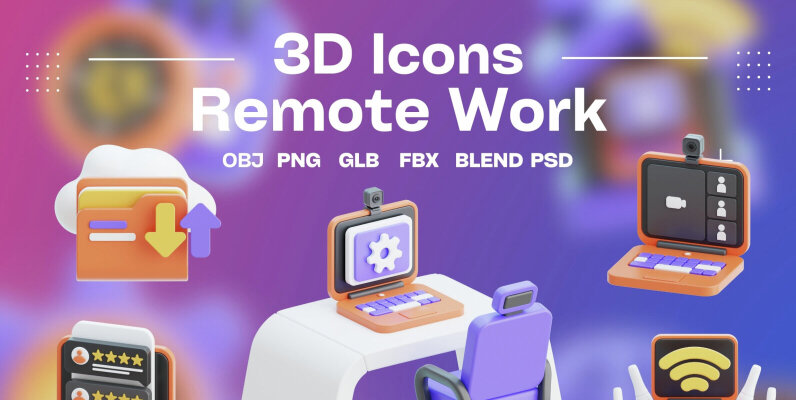 Remote Work 3d Icon