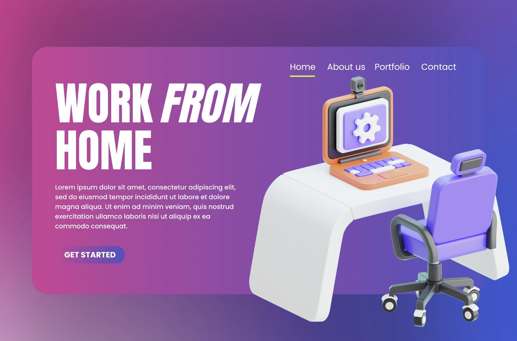 Remote Work 3d Icon 3