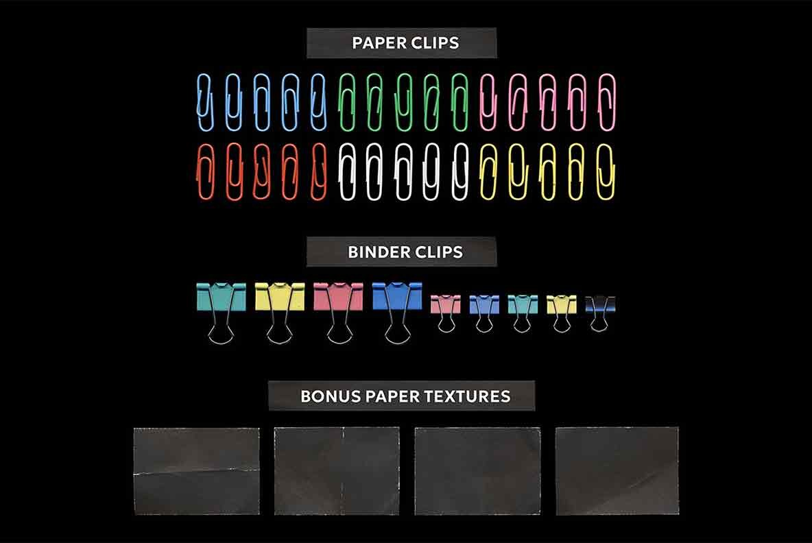 Stationery Essentials Pack Clips   Pins PNG elements 6