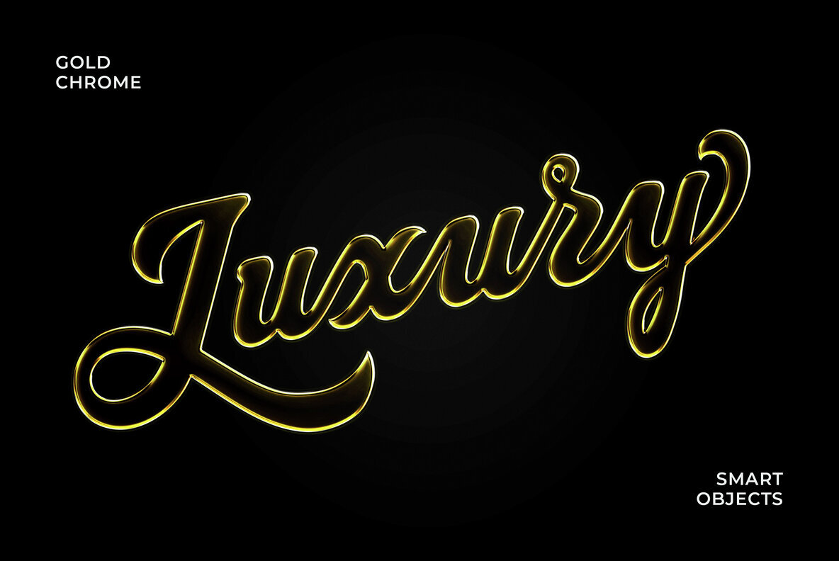 Gold Chromatic Text and Logo Effect 1