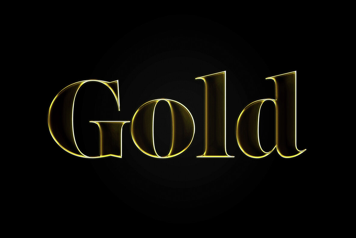 Gold Chromatic Text and Logo Effect 3