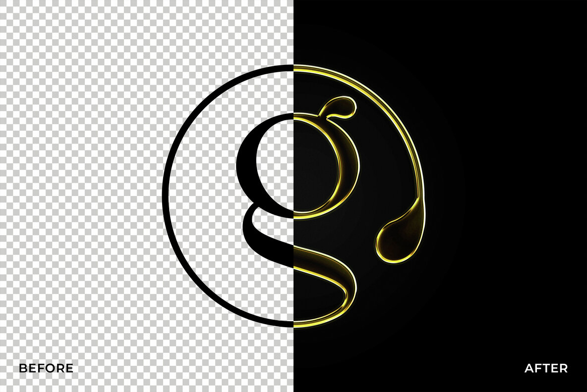 Gold Chromatic Text and Logo Effect 5