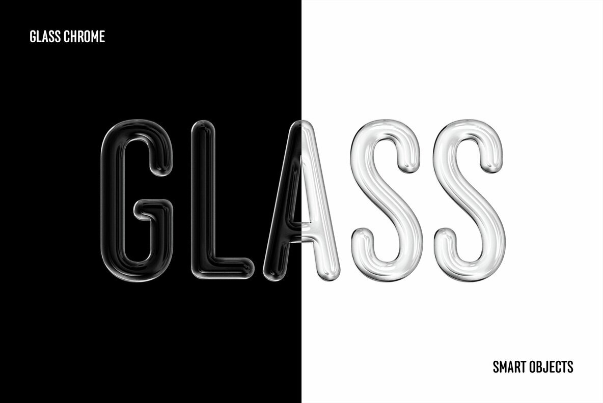 Glass Chrome Text and Logo Effect 1