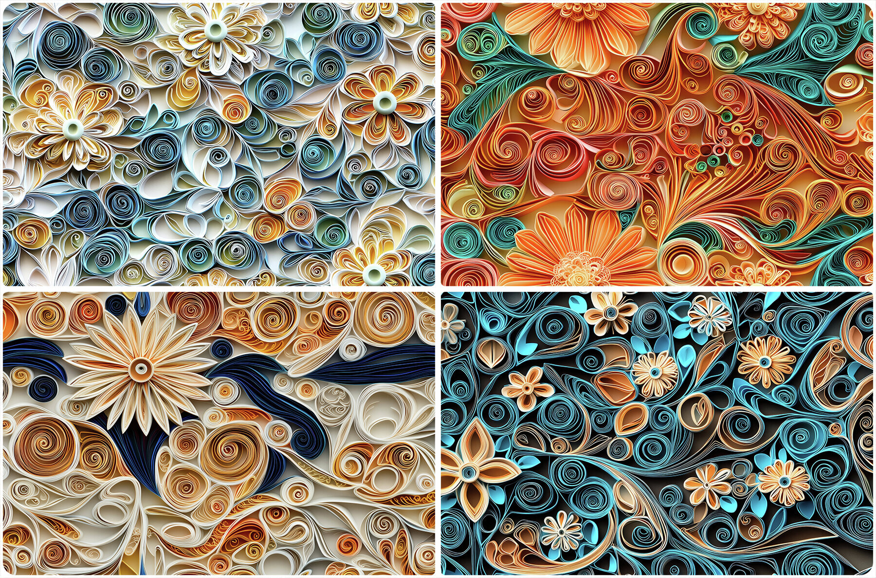 30 Paper Quilling Texture Backgrounds 2