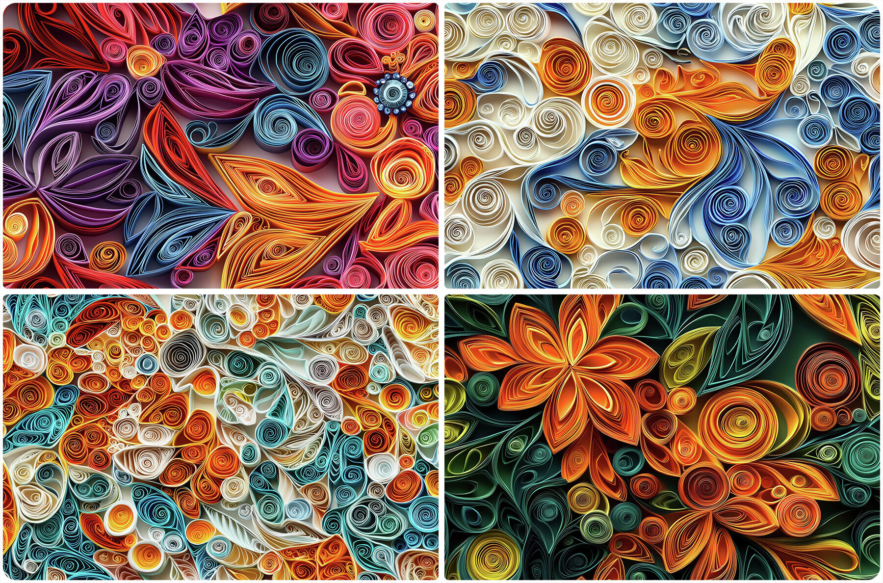 30 Paper Quilling Texture Backgrounds 3
