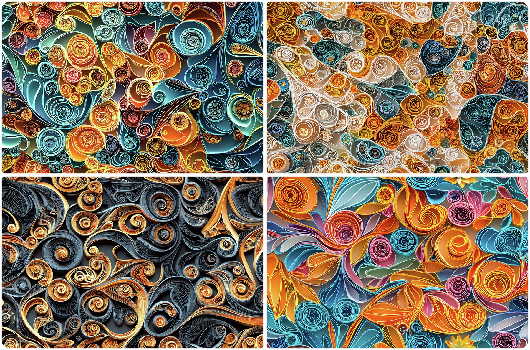 30 Paper Quilling Texture Backgrounds 4