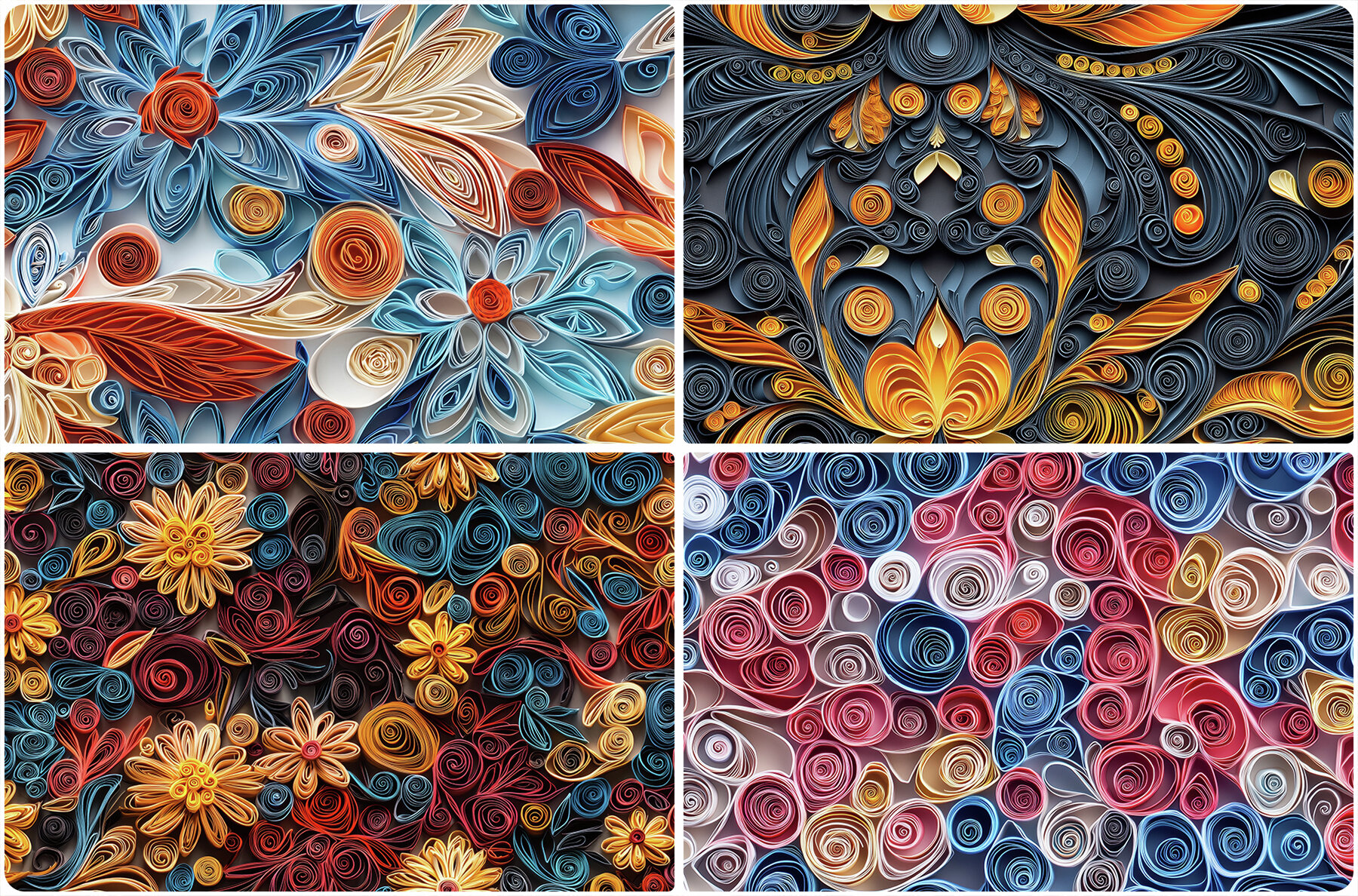 30 Paper Quilling Texture Backgrounds 6
