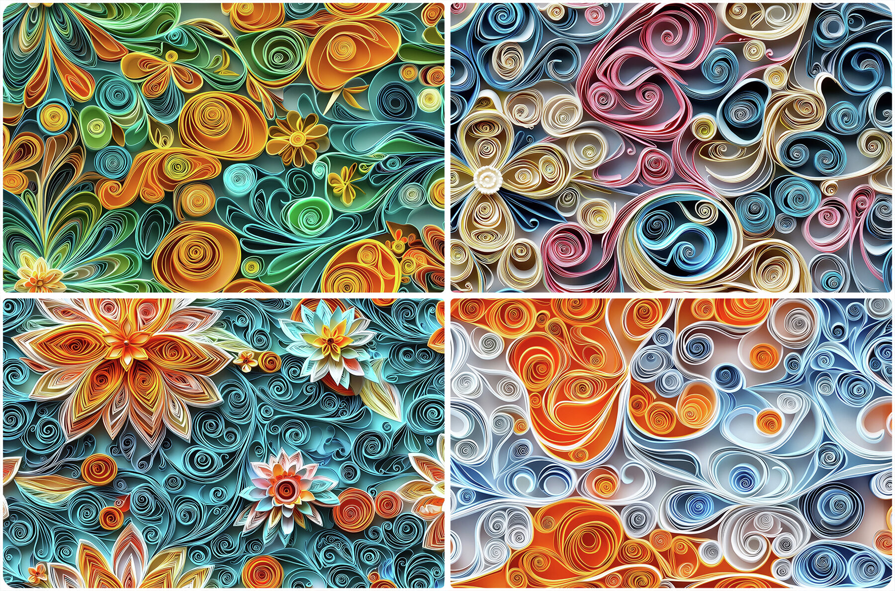 30 Paper Quilling Texture Backgrounds 7