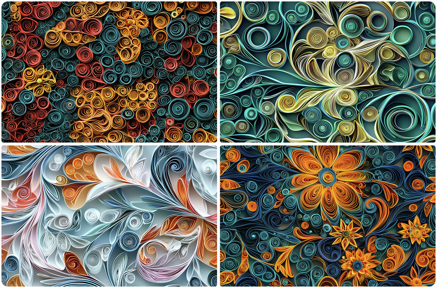 30 Paper Quilling Texture Backgrounds 8