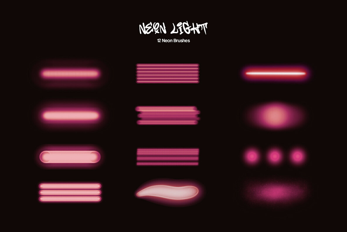 Neon Light Photoshop Brushes 3