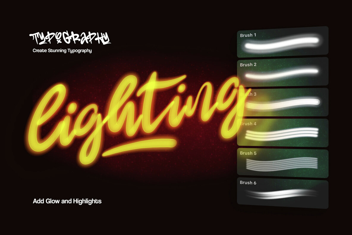 Neon Light Procreate Brushes 4
