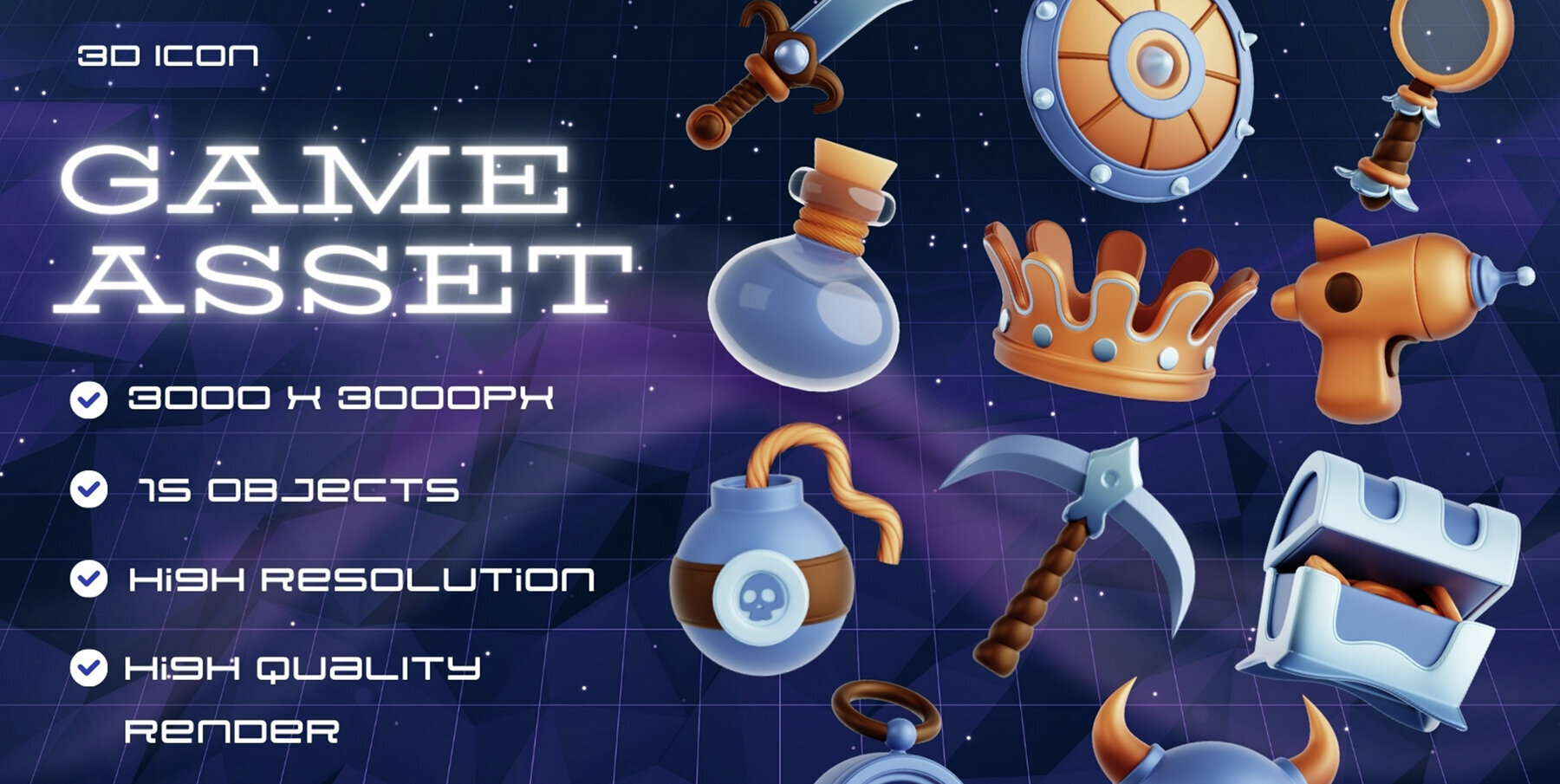 Game Asset 3d Icon 1