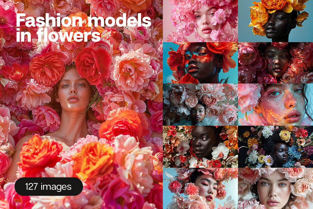 Fashion models in flowers 1