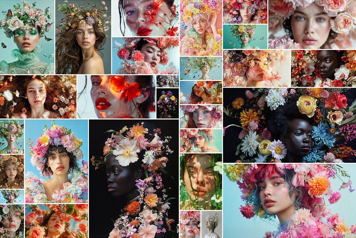 Fashion models in flowers 2