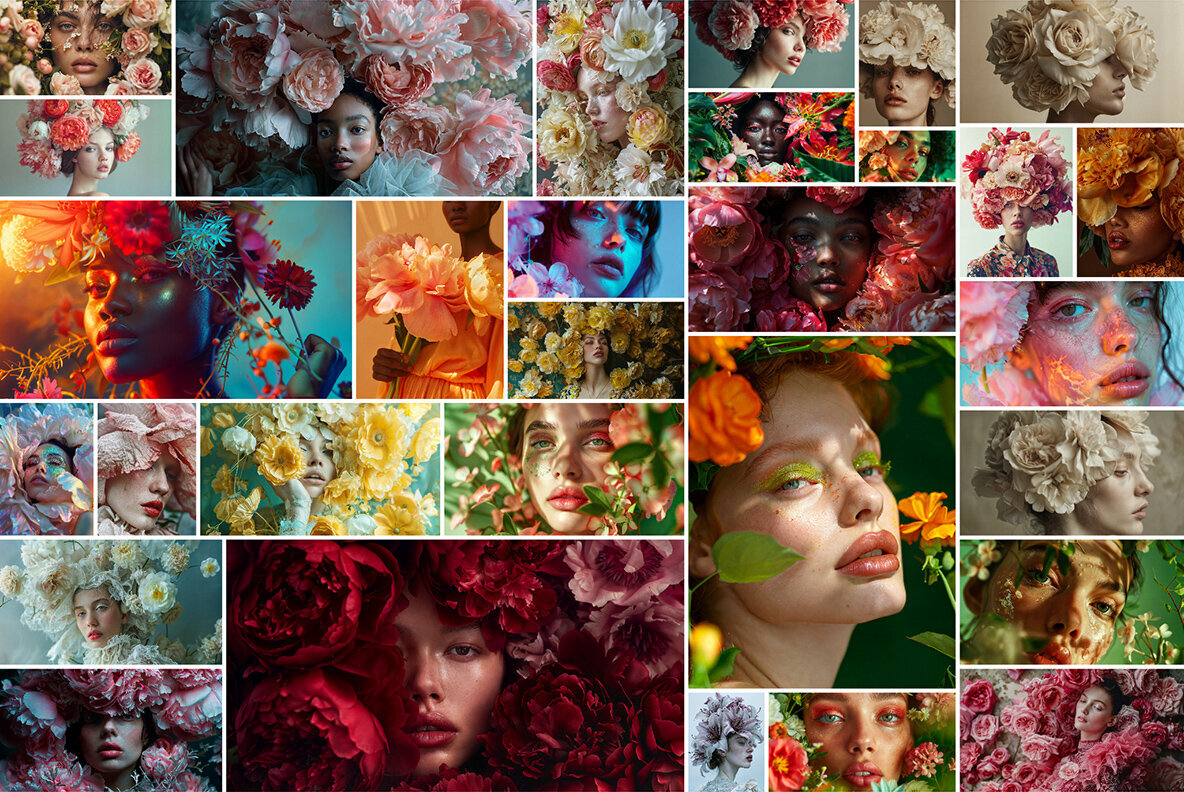 Fashion models in flowers 3
