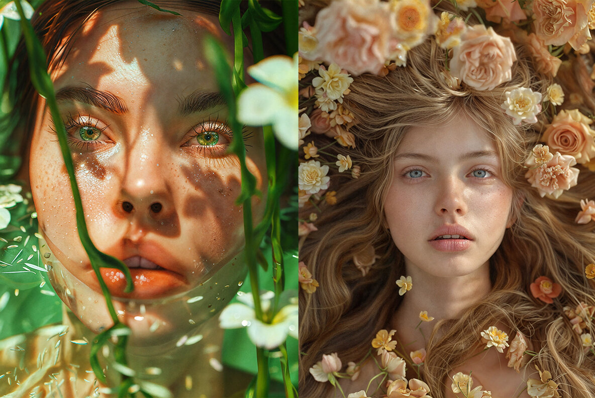 Fashion models in flowers 6