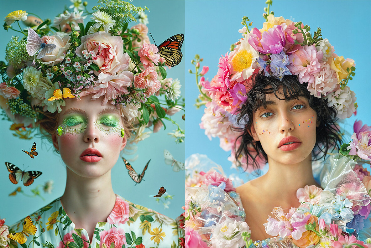 Fashion models in flowers 8