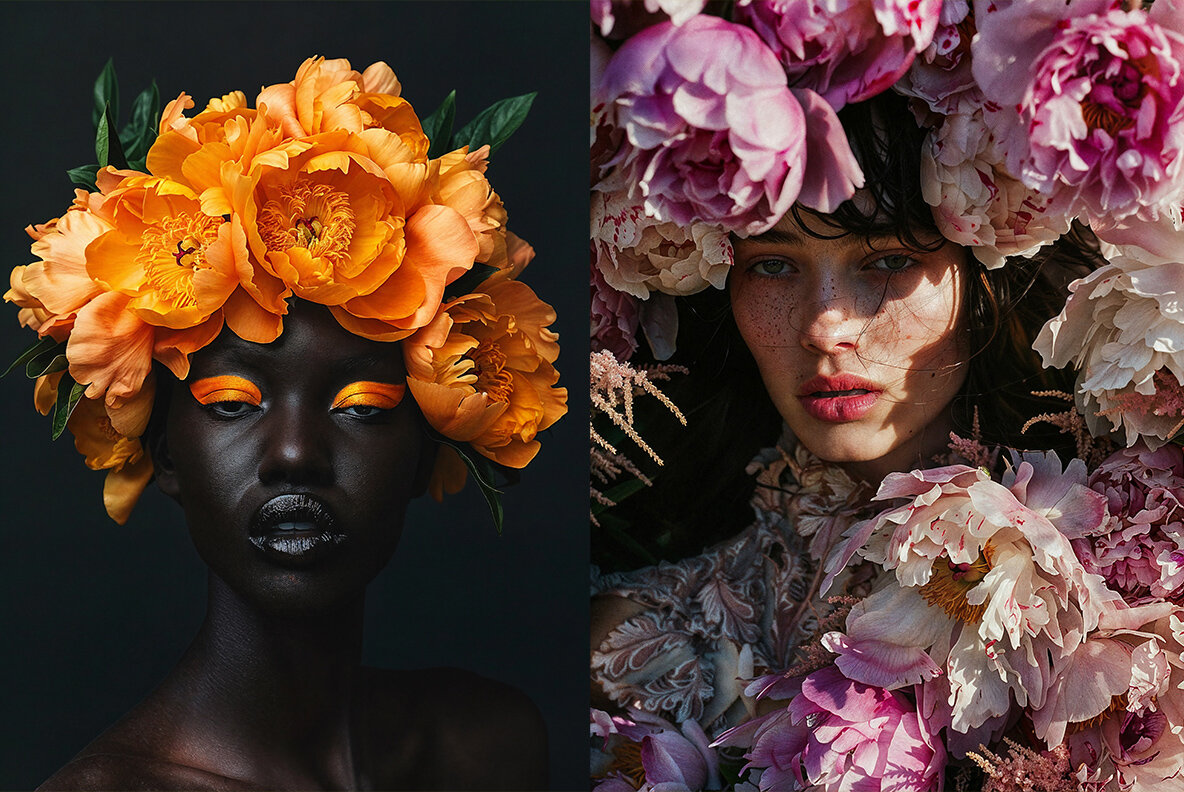 Fashion models in flowers 12