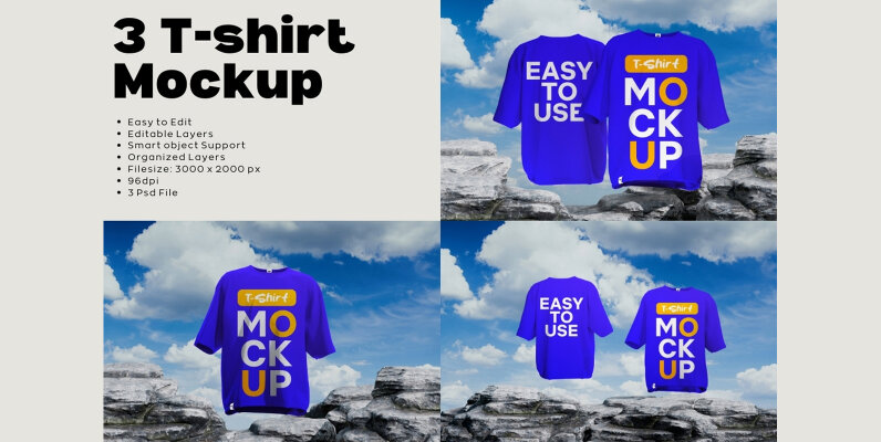 3 T Shirt Mockup