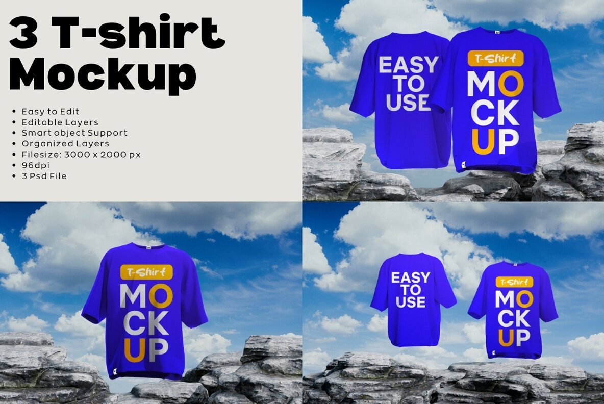 3 T Shirt Mockup 1