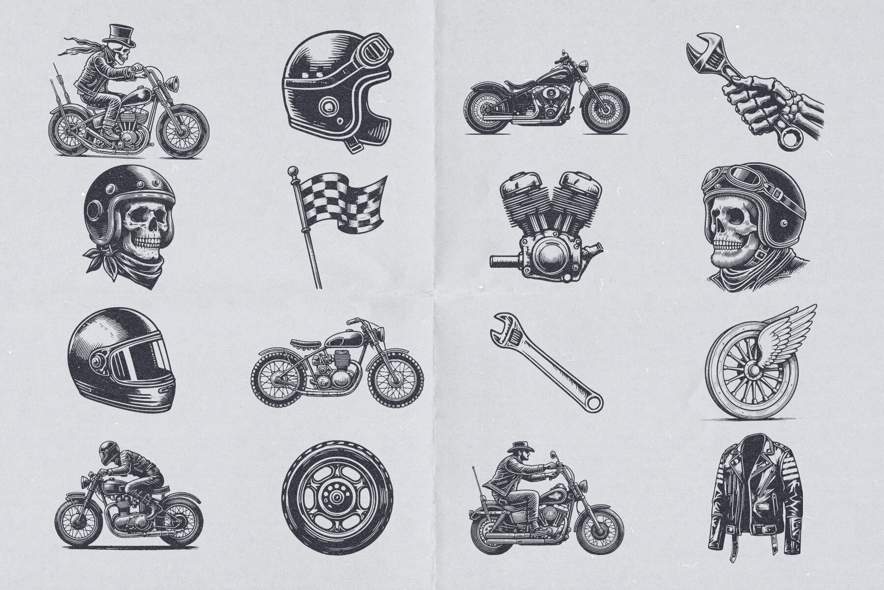 Ride Free Motorcycle Illustrations 2