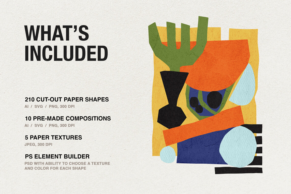 Paper Cut Out Shapes Collection 2