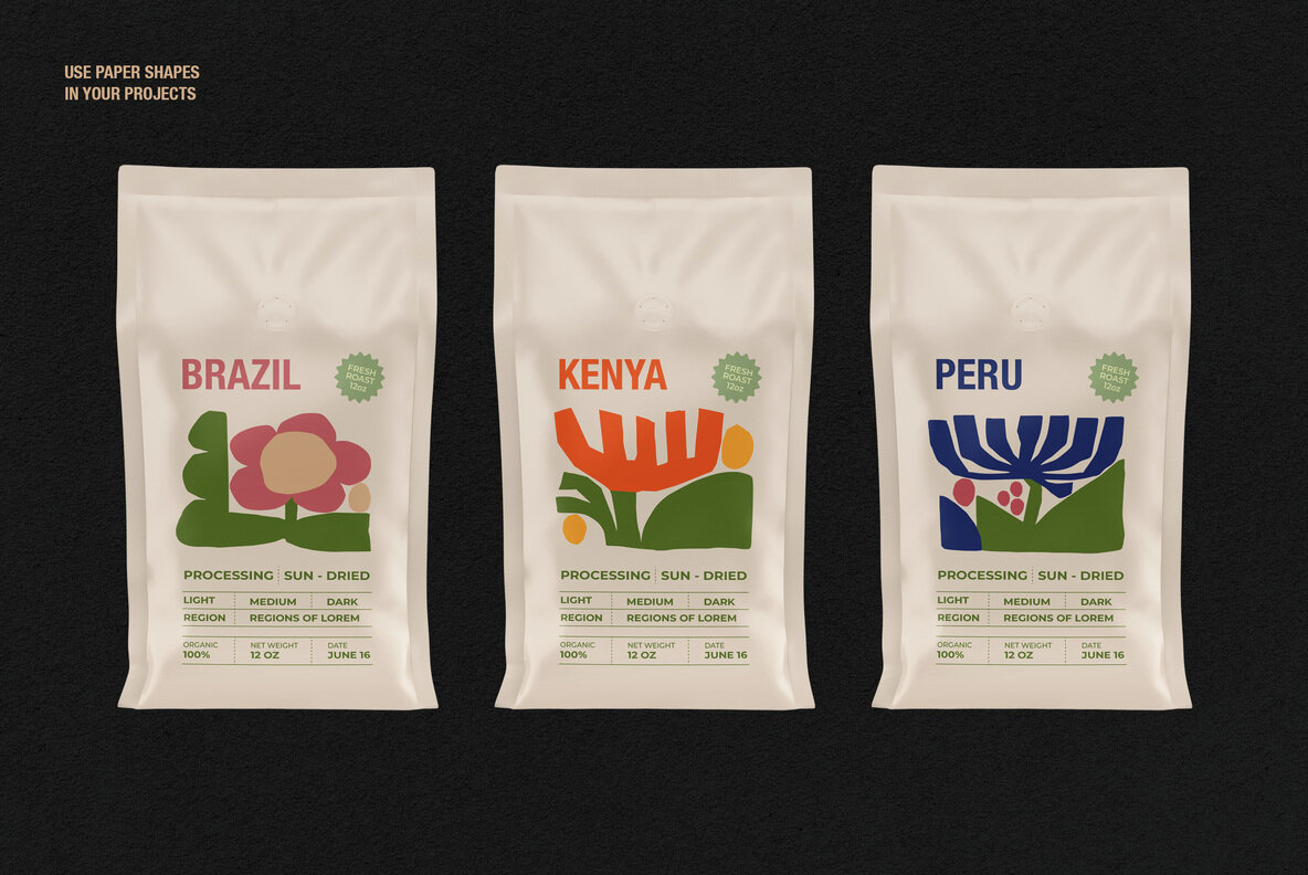 Paper Cut Out Shapes Collection 14