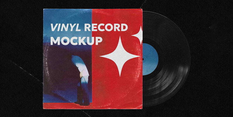 Vinyl Record Cover Mockup Pack Retro Y2K style
