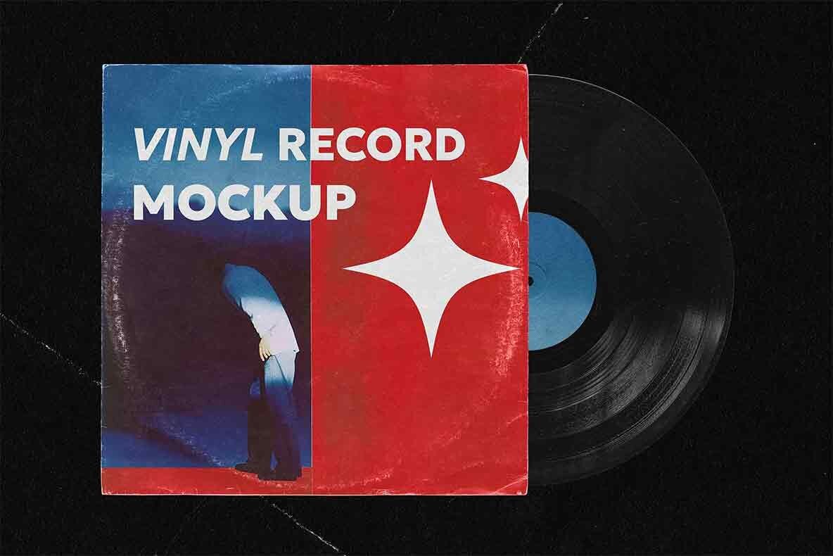 Vinyl Record Cover Mockup Pack Retro Y2K style 1
