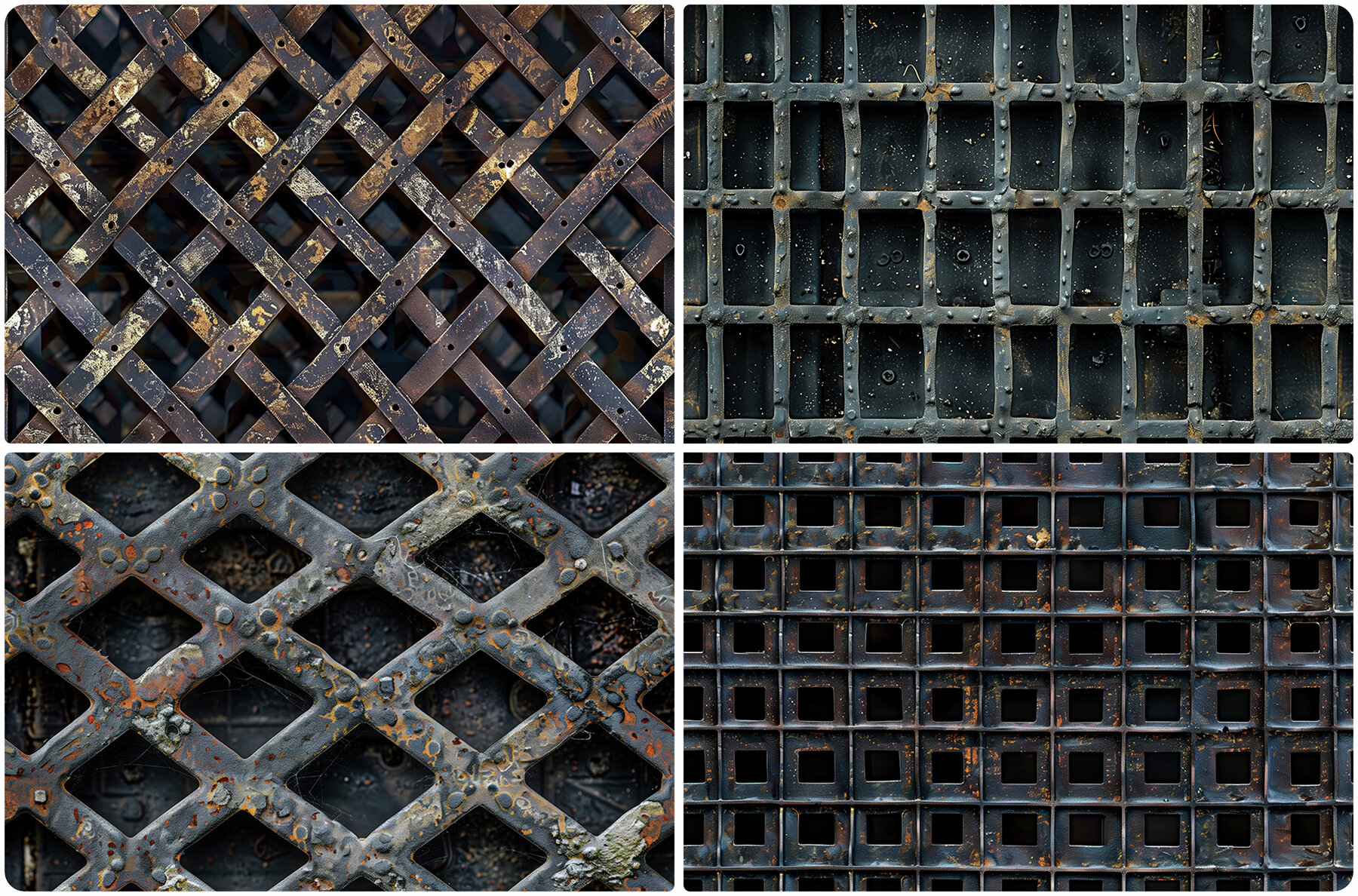 30 Metal Grate Texture Backgrounds 4
