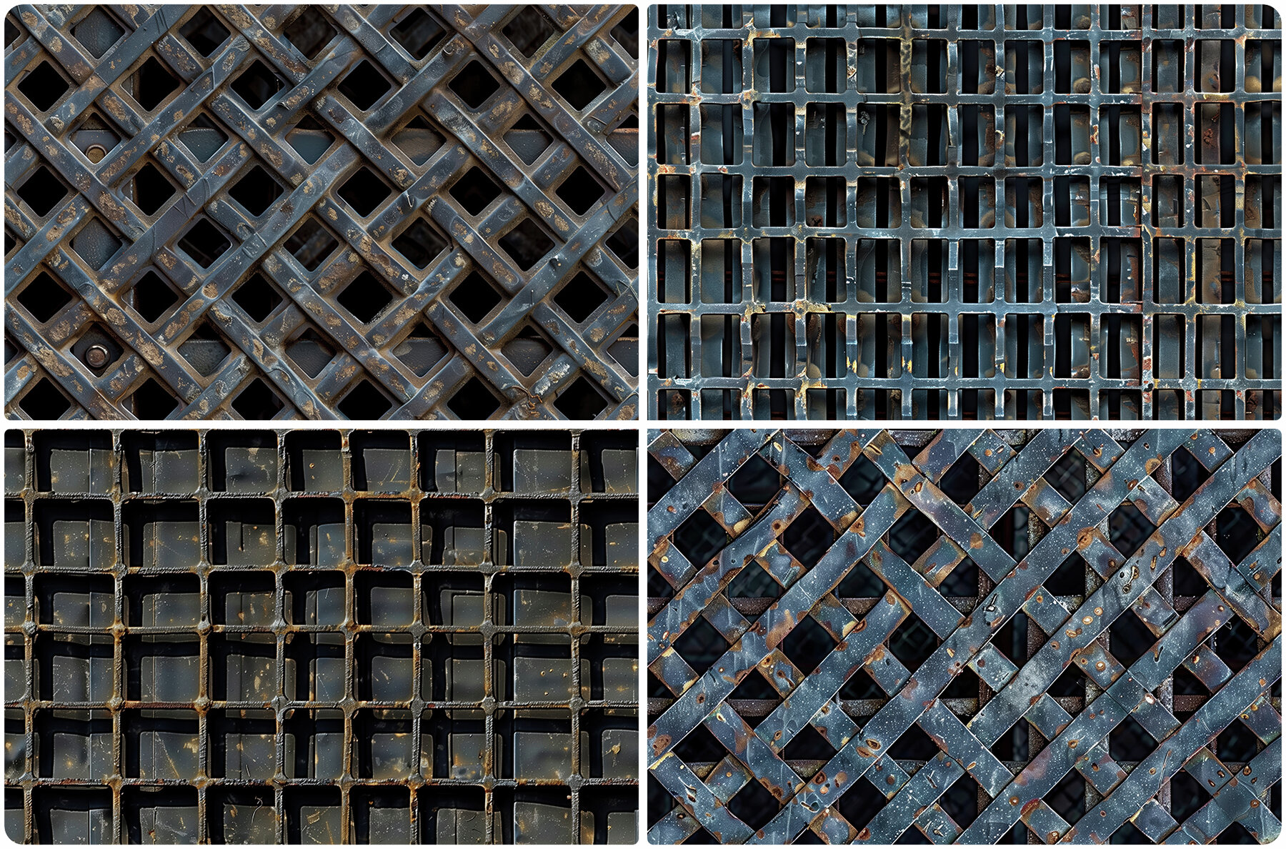 30 Metal Grate Texture Backgrounds 6