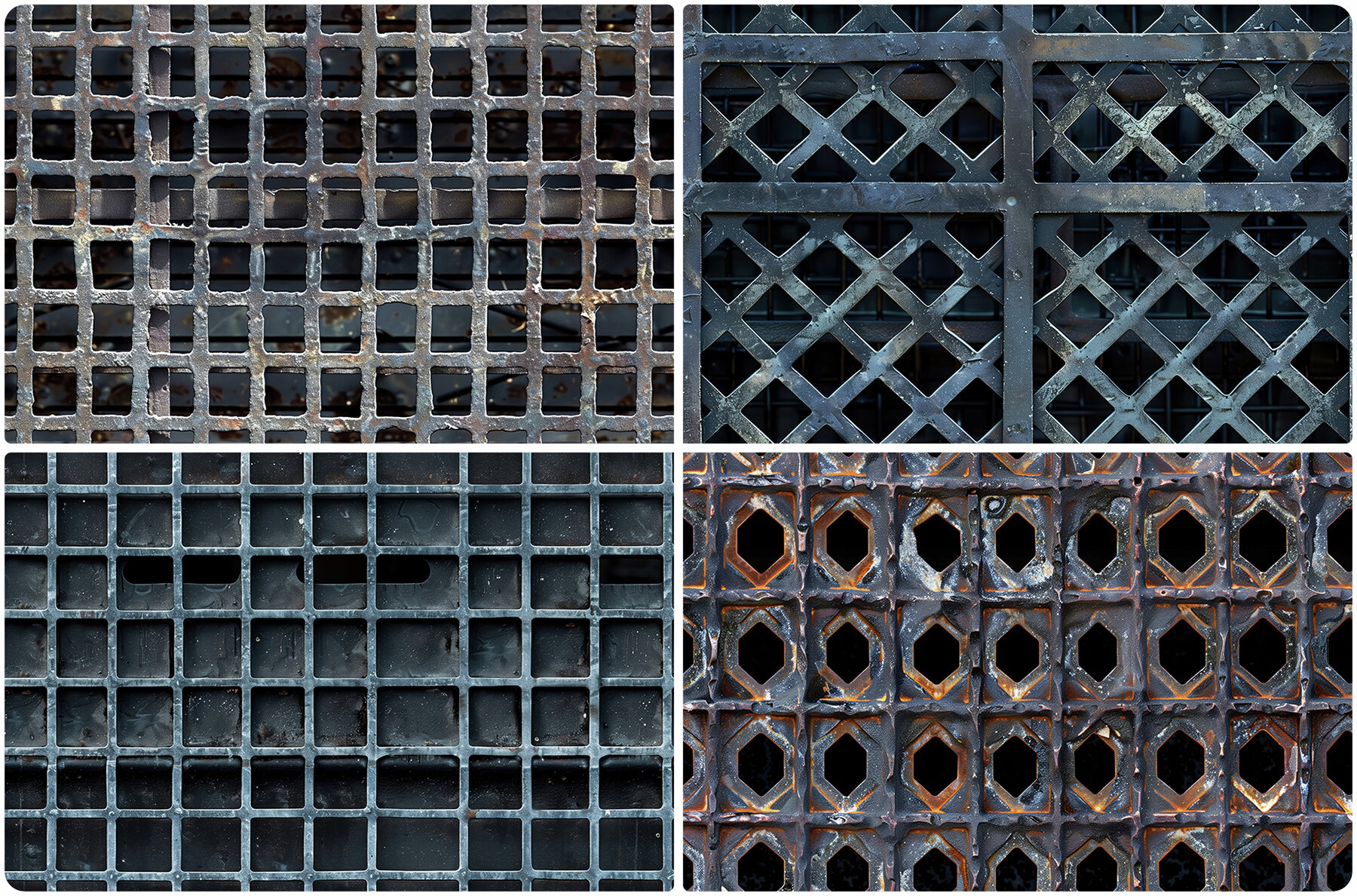 30 Metal Grate Texture Backgrounds 8