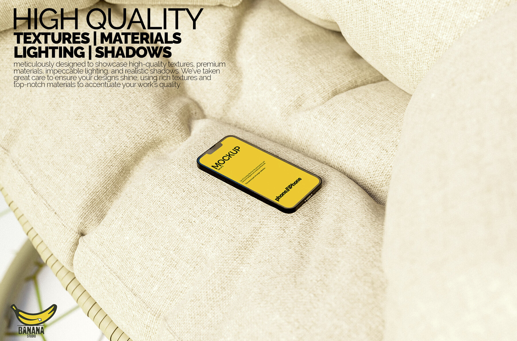 iPhone Screen Mockup Bundle Placed on a Swing outdoors 2