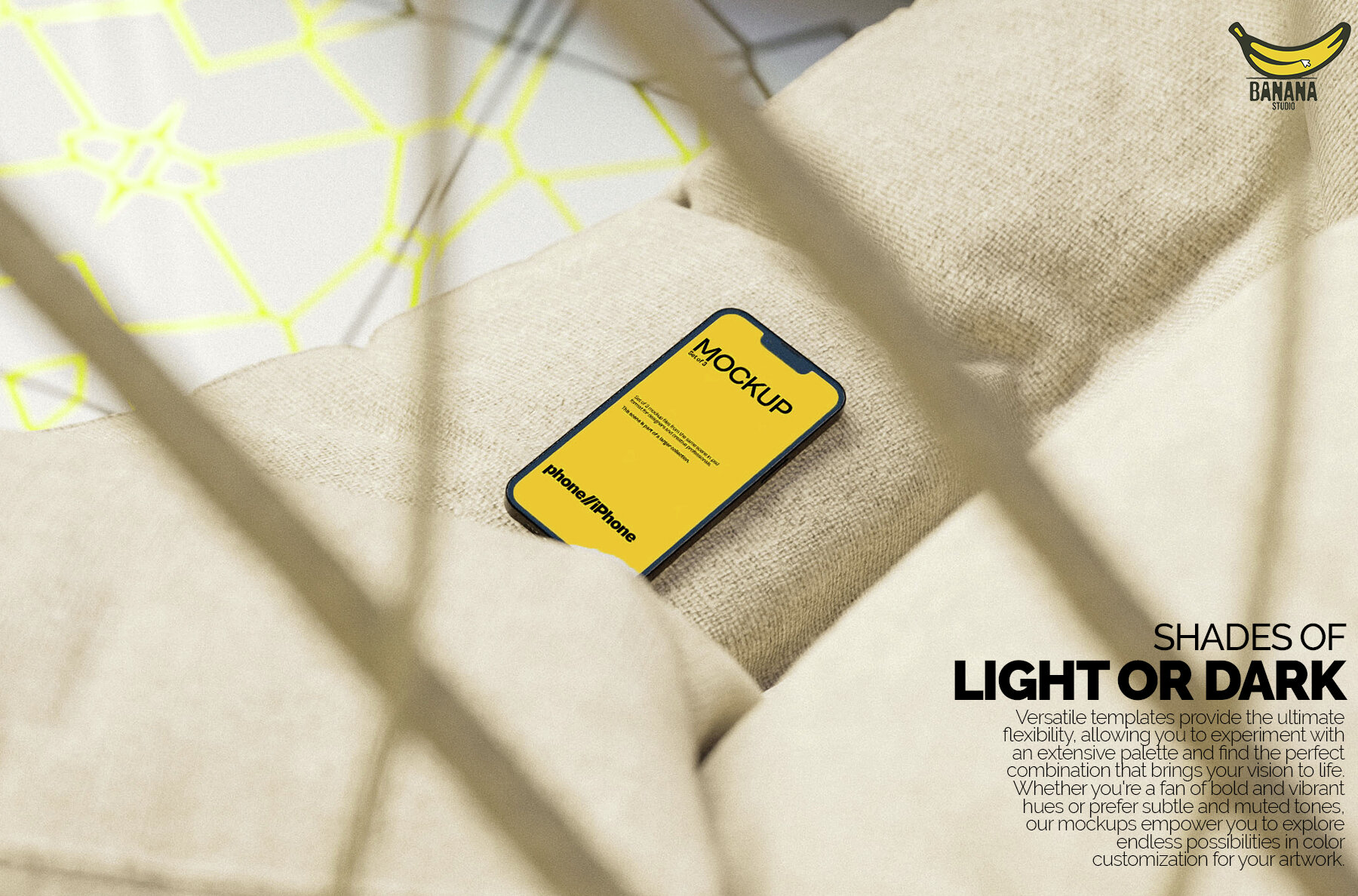 iPhone Screen Mockup Bundle Placed on a Swing outdoors 4