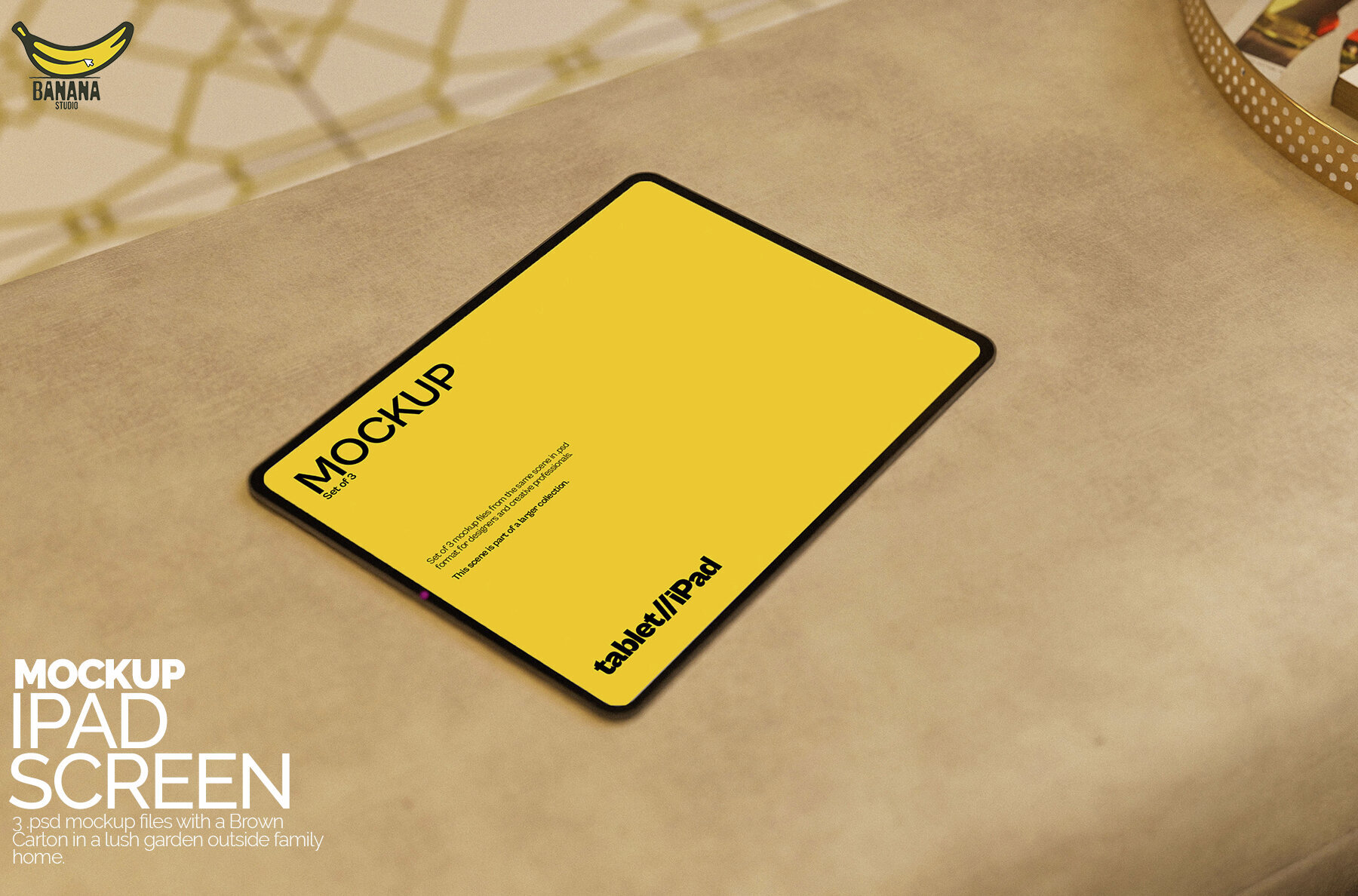 iPad Screen Mockup Bundle Placed on a Bed 1