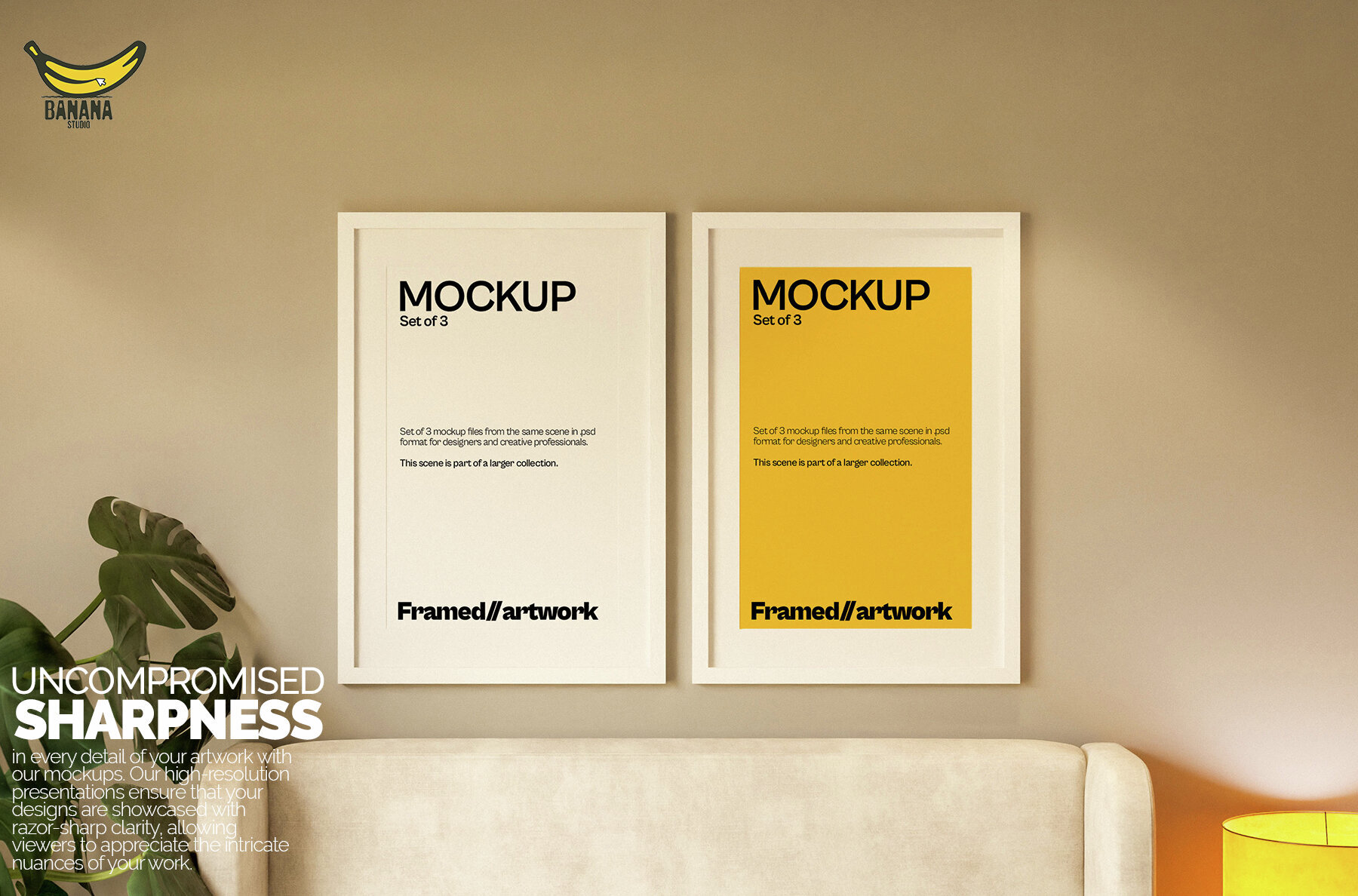 Double Framed Artwork on a Wall of a Bedroom 3