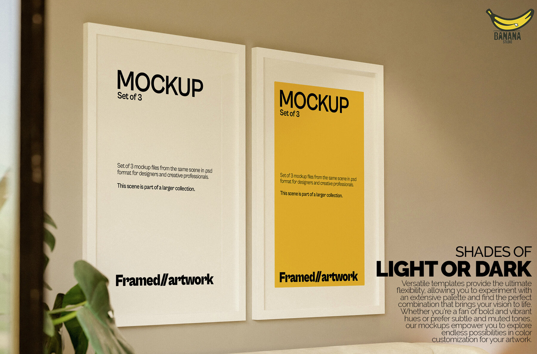 Double Framed Artwork on a Wall of a Bedroom 4