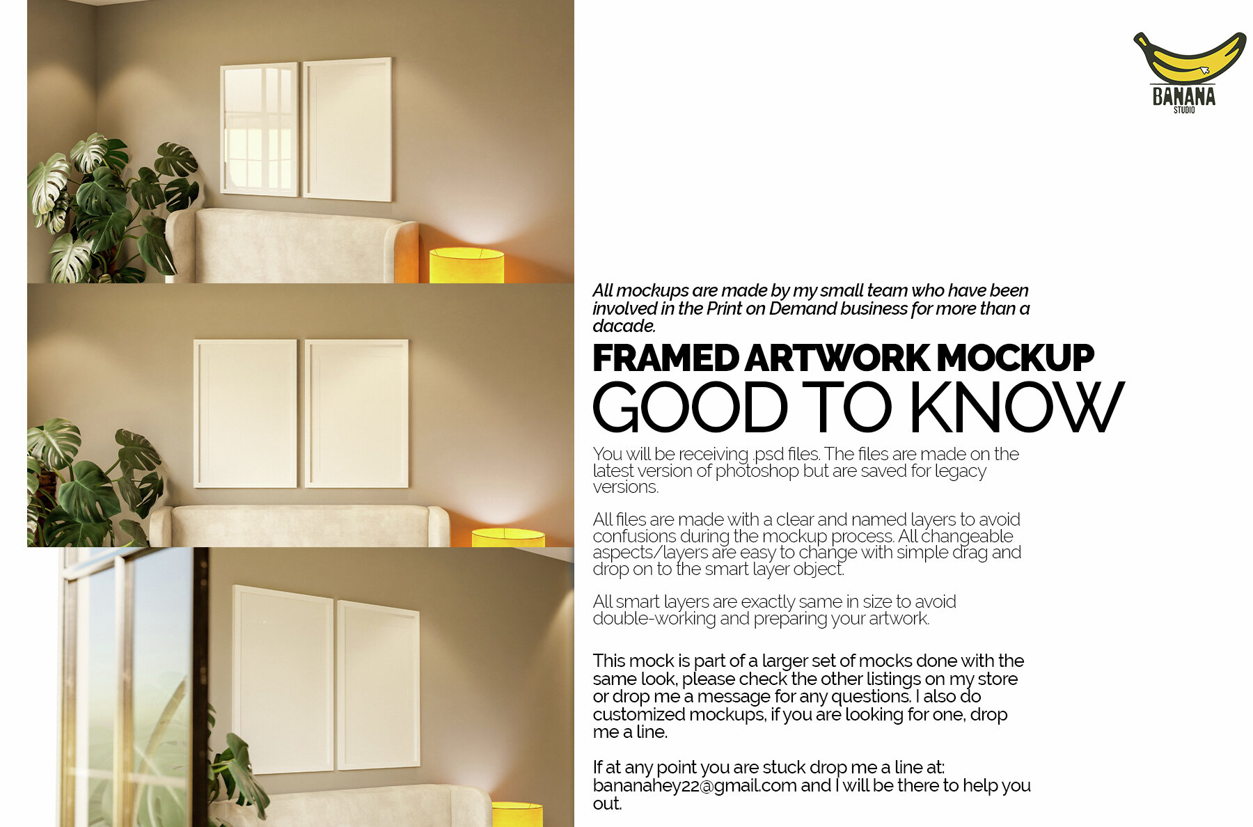 Double Framed Artwork on a Wall of a Bedroom 5