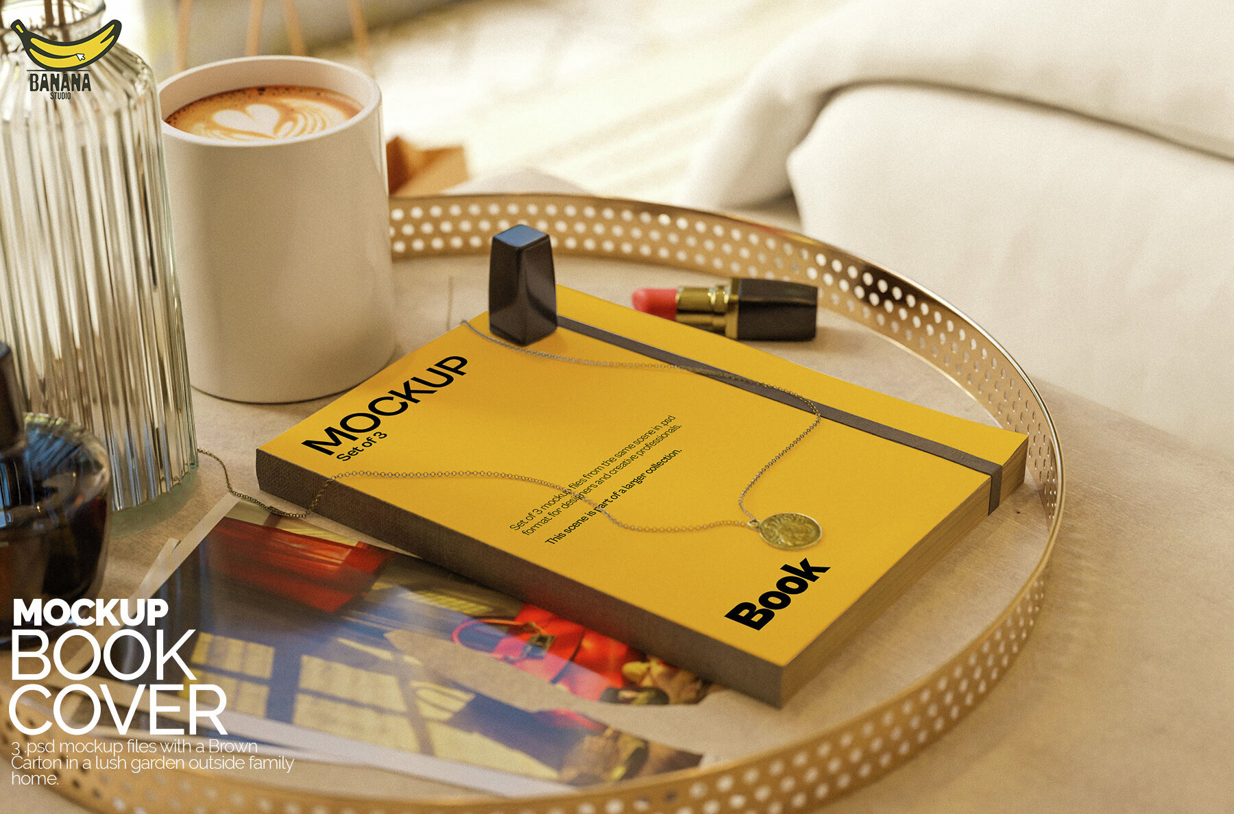 Soft Cover Book Mockup Bundle Set in a Femme Style Bedroom 1