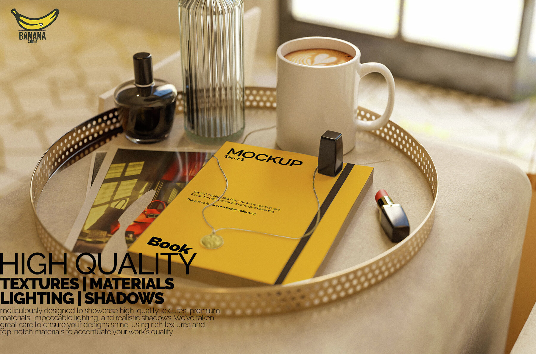 Soft Cover Book Mockup Bundle Set in a Femme Style Bedroom 2