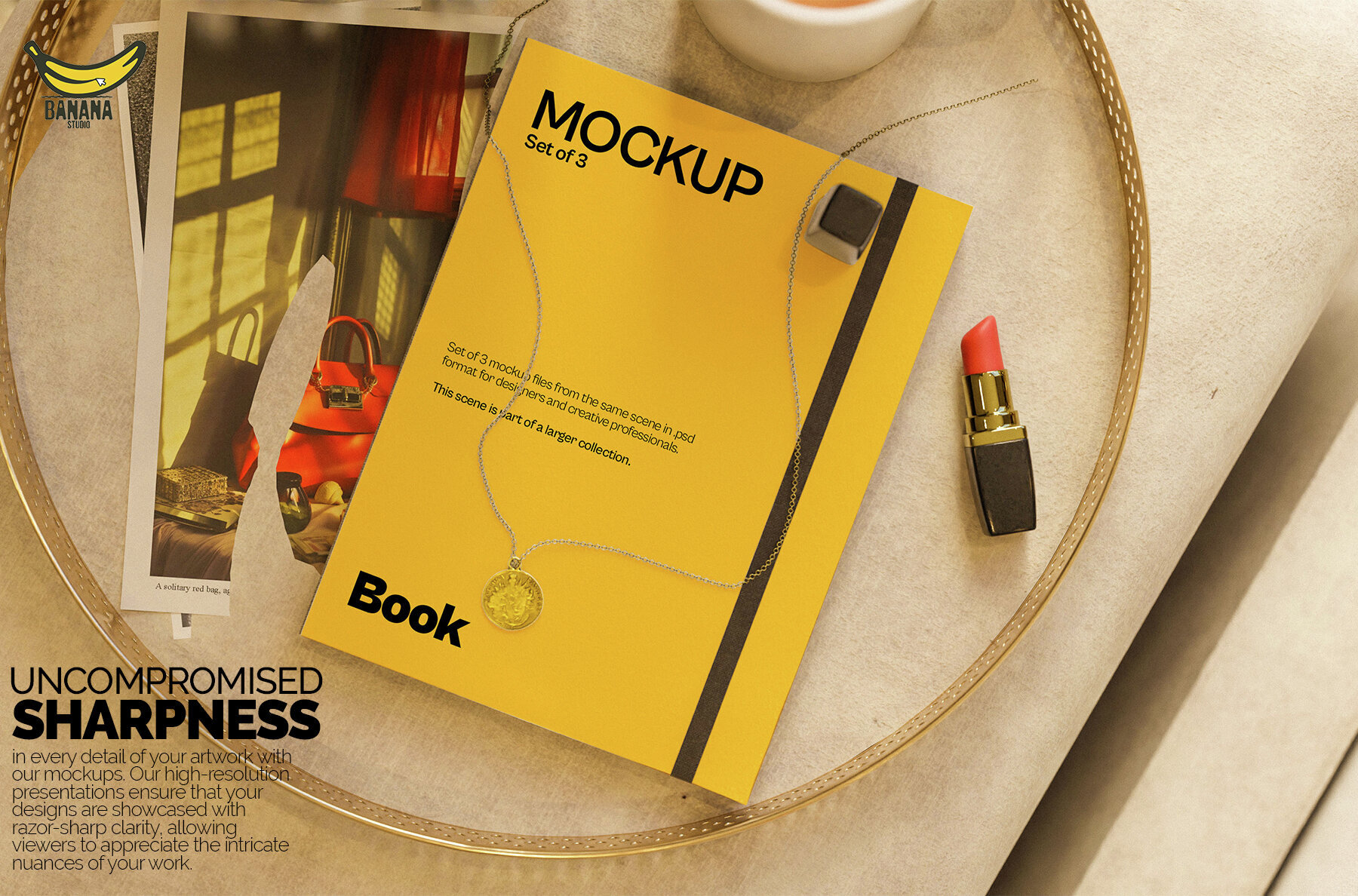 Soft Cover Book Mockup Bundle Set in a Femme Style Bedroom 3