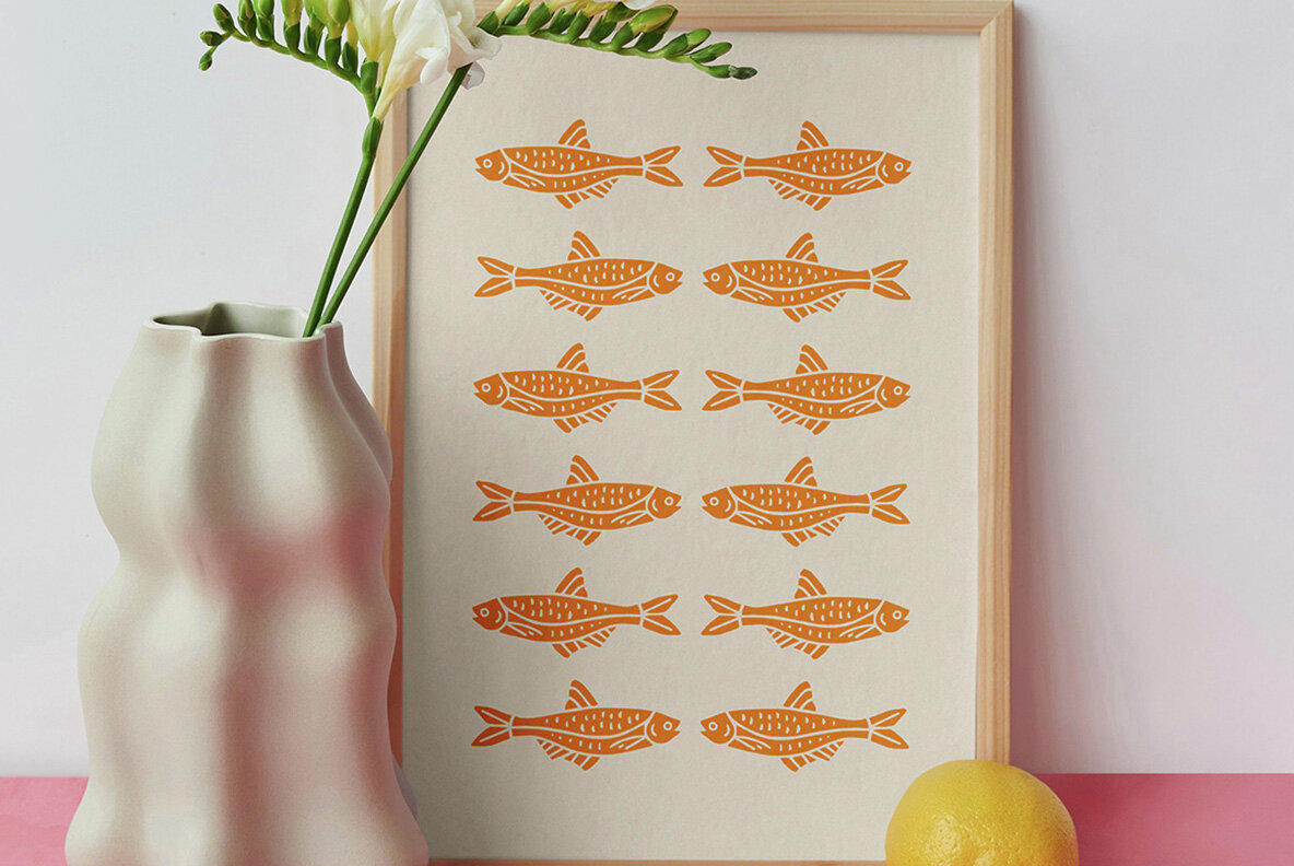 Animal Linocut Clipart Bundle 5