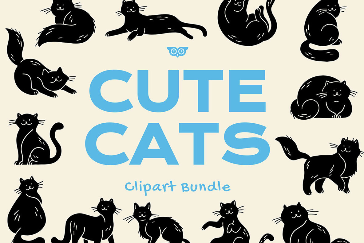 Cute Cats Clipart Bundle 1