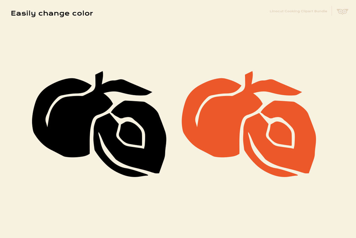 Linocut Cooking clipart bundle 2